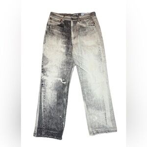 Our Legacy Third Cut Jeans Size 32 Trompe L'oeil Digital Print Black White Denim